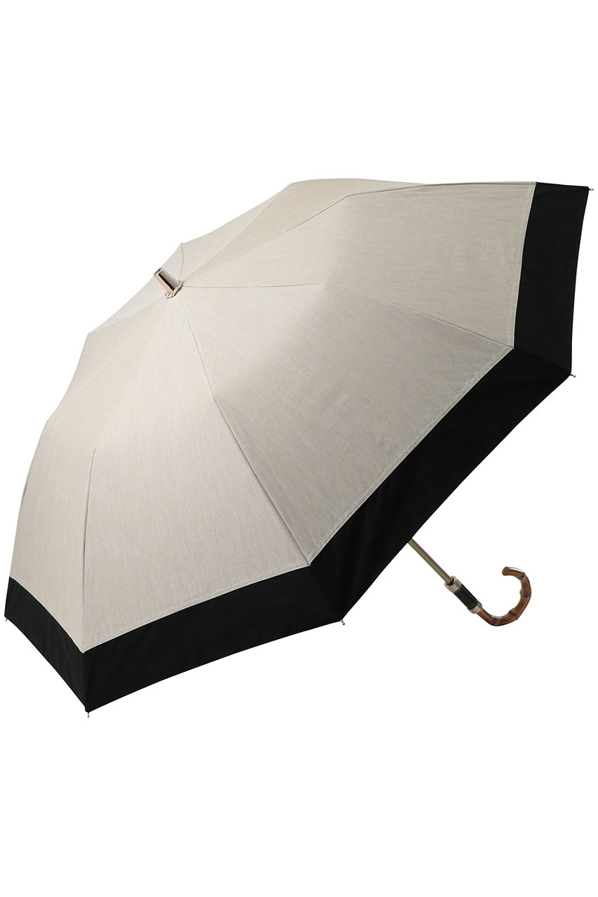Gracy 晴雨兼用楽折傘 T/C Natural bicolor (ブラック, F) グレイシー ELLE SHOP Gracy 晴雨兼用楽折傘 T/C Natural bicolor (ブラック, F) グレイシー ELLE SHOP