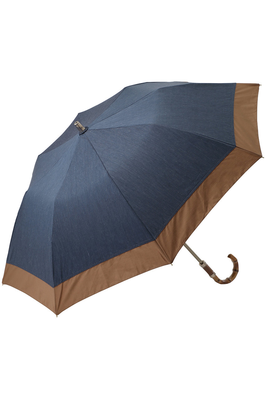 Gracy 晴雨兼用楽折傘 Denim bicolor (ウォールナッツ, F) グレイシー ELLE SHOP Gracy 晴雨兼用楽折傘 Denim bicolor (ウォールナッツ, F) グレイシー ELLE SHOP