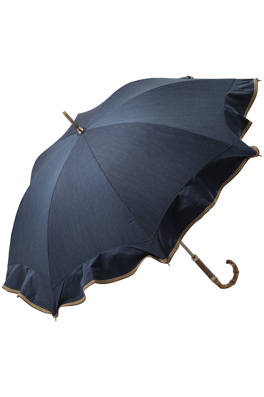 Gracy 晴雨兼用ショート長傘 Denim frill (ウォールナッツ, F) グレイシー ELLE SHOP Gracy 晴雨兼用ショート長傘 Denim frill (ウォールナッツ, F) グレイシー ELLE SHOP