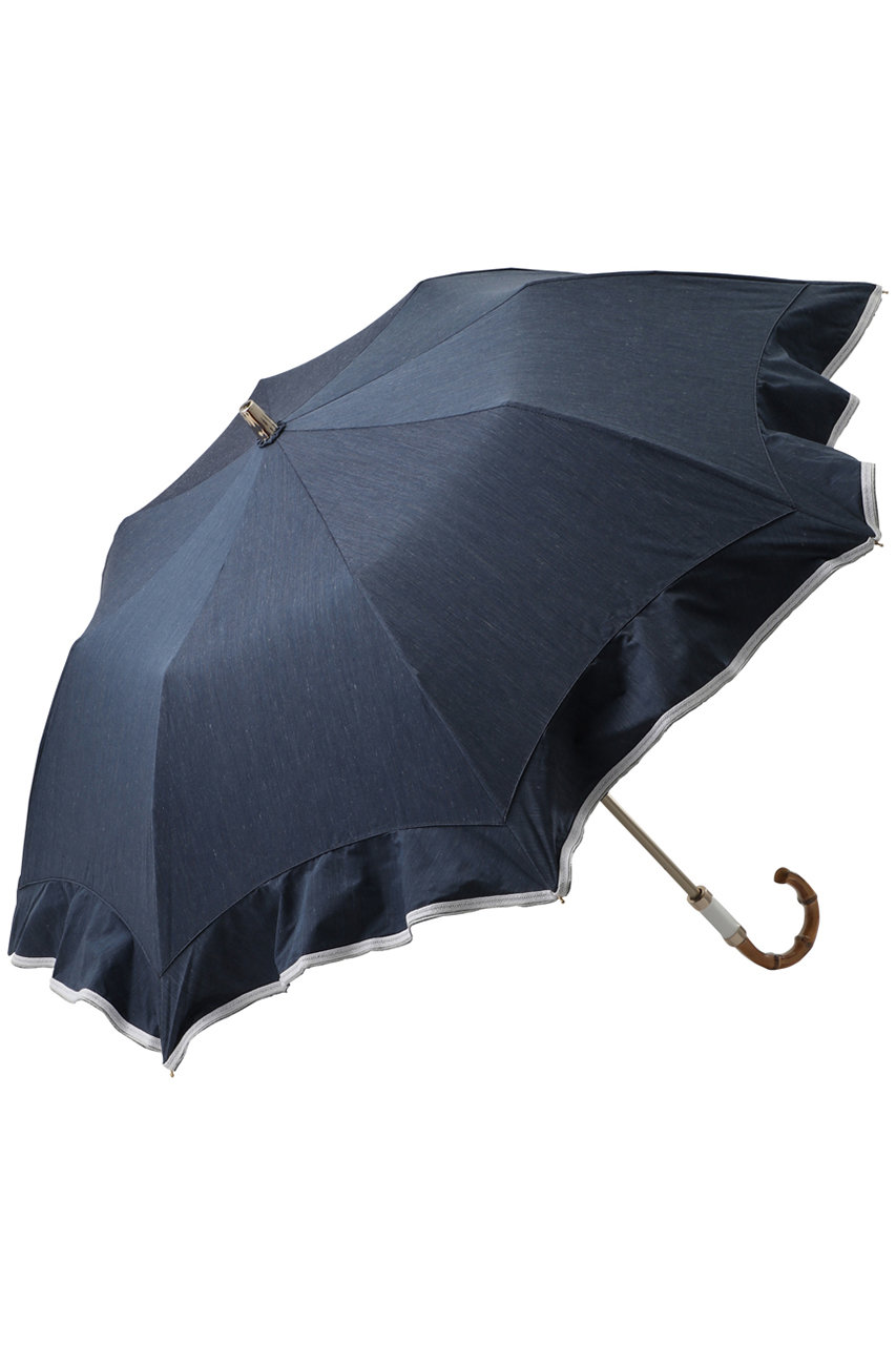 Gracy 晴雨兼用楽折傘 Denim frill (ホワイト, F) グレイシー ELLE SHOP Gracy 晴雨兼用楽折傘 Denim frill (ホワイト, F) グレイシー ELLE SHOP
