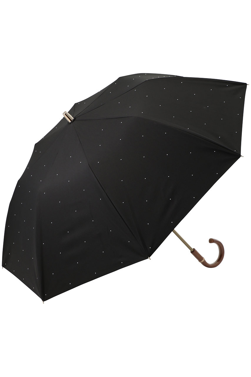 グレイシー/Gracyの【晴雨兼用】楽折傘 Studs(ブラック×シルバースタッズ/22-350-12504-51-55)