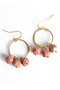 【QUAZI DESIGN】Nugget circle earring triple coral(NTE) プラウドリー・フロム・アフリカ/Proudly from Africa
