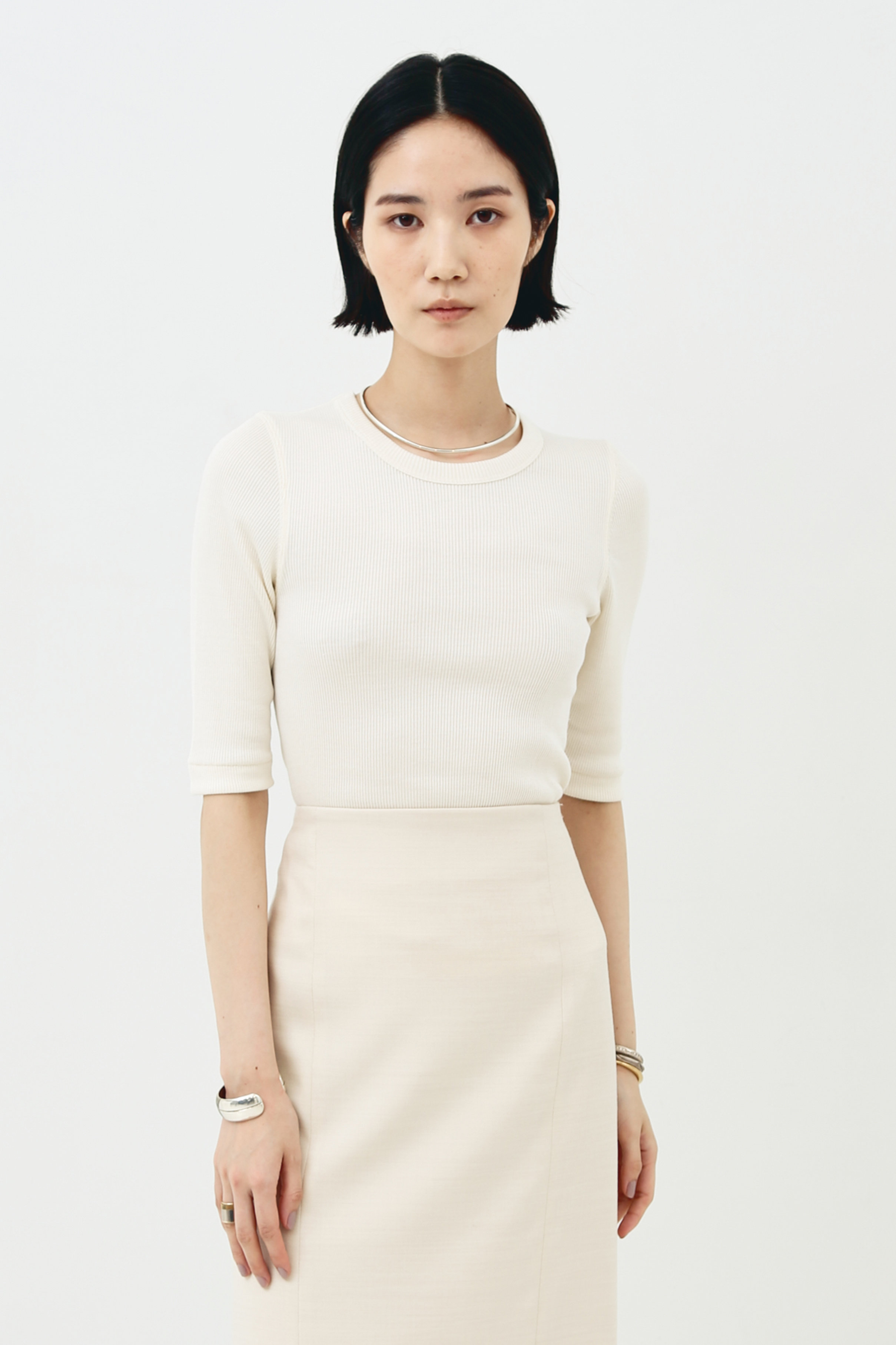deres  デレス　My muse skirt off white 1