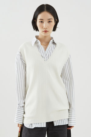 ザ ストア バイシー/THE STORE by C'のスムースロングニットベスト(110300/110301)