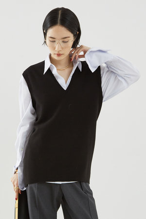 ザ ストア バイシー/THE STORE by C'のスムースロングニットベスト(110300/110301)