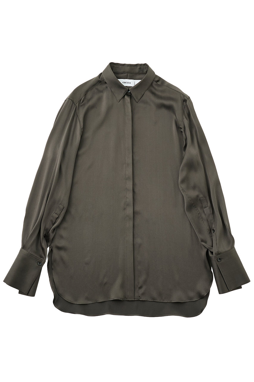 THE STORE by C' 【COCUCA】ウォッシャブルシルクシャツ (チョコ, F) ザ ストア バイシー ELLE SHOP THE STORE by C' 【COCUCA】ウォッシャブルシルクシャツ (チョコ, F) ザ ストア バイシー ELLE SHOP