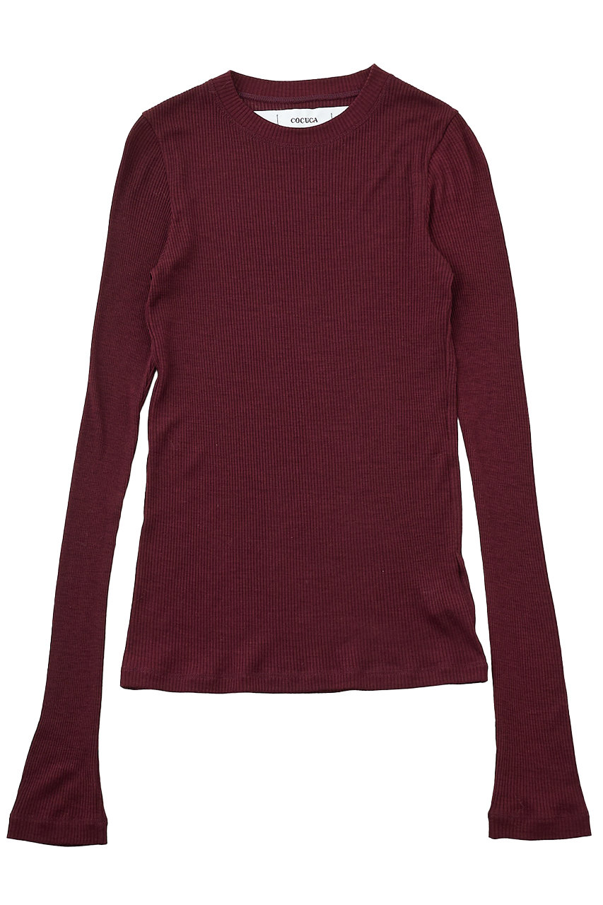 【COCUCA】ウールシフォンリブプルオーバー