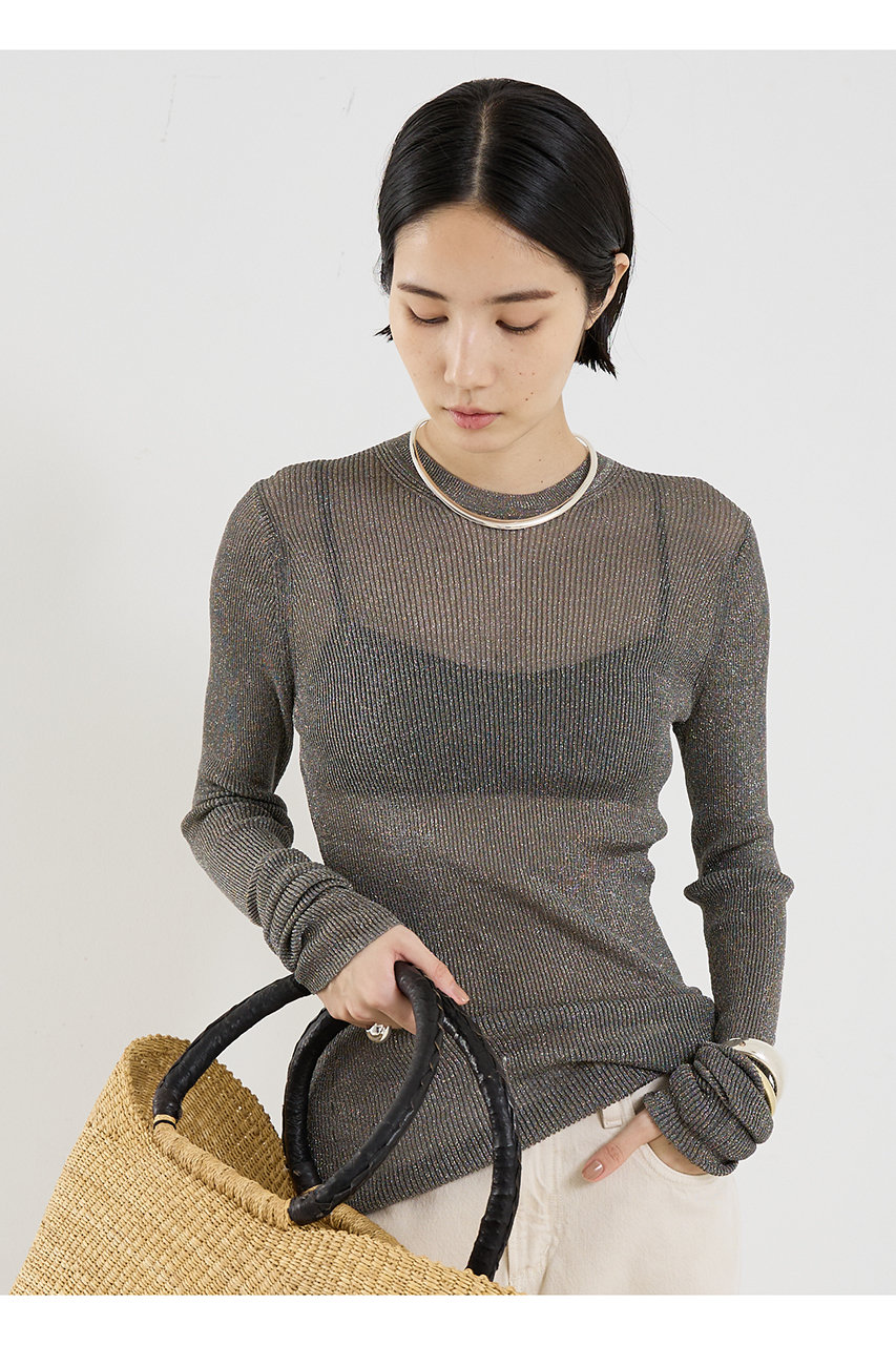 THE STORE by C' 【COCUCA】ラメリブニット (グレー, F) ザ ストア バイシー ELLE SHOP THE STORE by C' 【COCUCA】ラメリブニット (グレー, F) ザ ストア バイシー ELLE SHOP