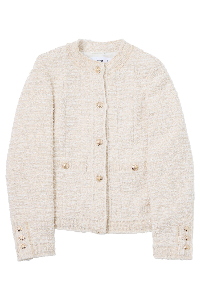 THE STORE by C' 【COCUCA】クルーネックツイードジャケット (ホワイト, 0) ザ ストア バイシー ELLE SHOP THE STORE by C' 【COCUCA】クルーネックツイードジャケット (ホワイト, 0) ザ ストア バイシー ELLE SHOP
