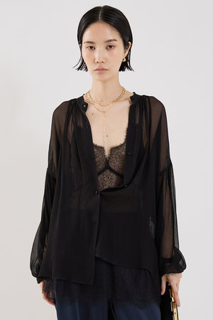 シルク混の爽やかブラウス シルクの通販｜ELLE SHOP (エル・ショップ)ブラウス・シャツ