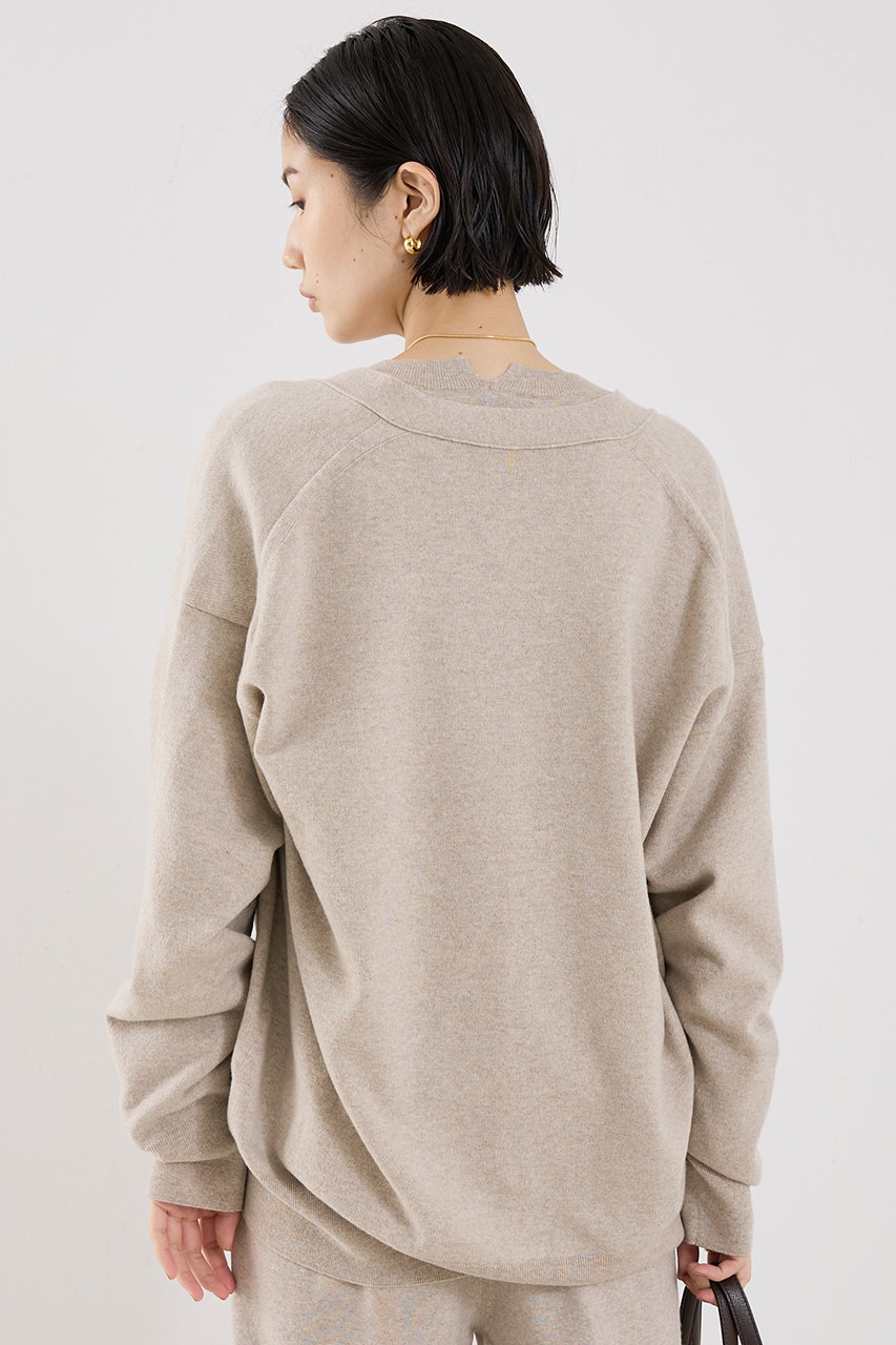 ベージュ ダメージ加工 オーバーサイズ カーディガン M c5198_750_r.jpg