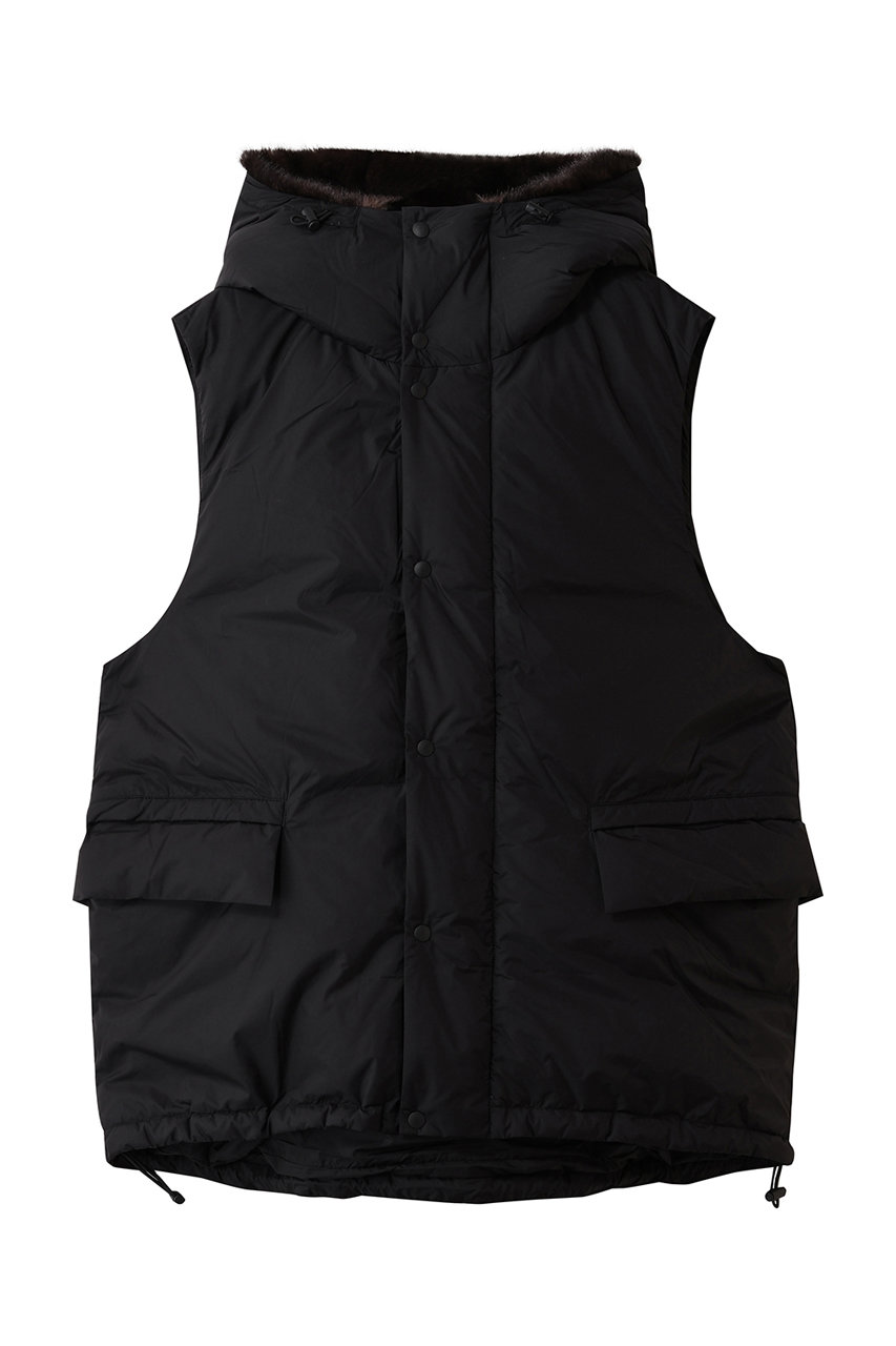 【REMI RELIEF】【別注】フェイクファー付きライトダウンベスト