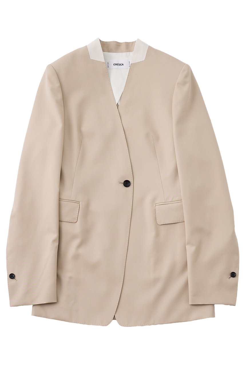 ザ ストア バイシー/THE STORE by C'の【予約販売】【COCUCA】ノーカラージャケット(ベージュ/6152730100031)
