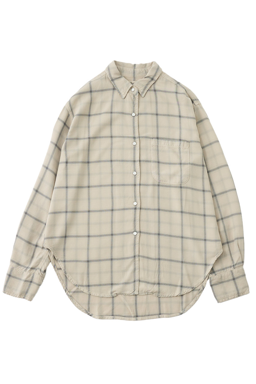 ザ ストア バイシー/THE STORE by C'の【予約販売】【REMI RELIEF】【別注】レーヨンツイルチェックシャツ2(グレージュ/6152710502020)
