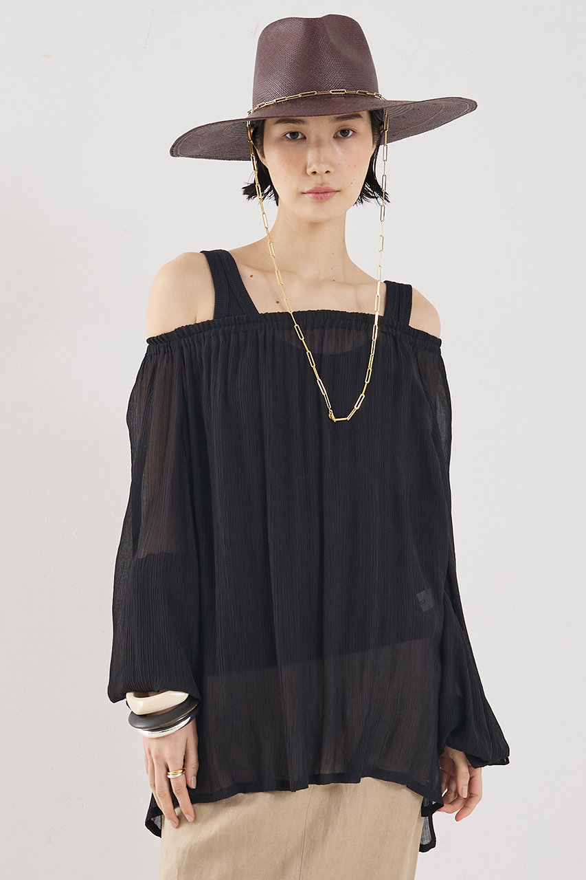 ヨンア　coel styling ストライプ　オフショル　ブラウス COEL Online Storeコットンリネンオフショルブラウス(F イエロー): TOPS