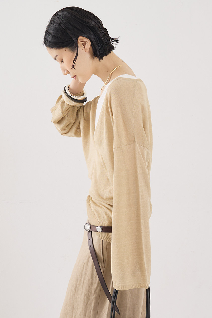 ザ ストア バイシー/THE STORE by C'の【予約販売】【COCUCA】リネンVネックニット(ベージュ/6152720900130)