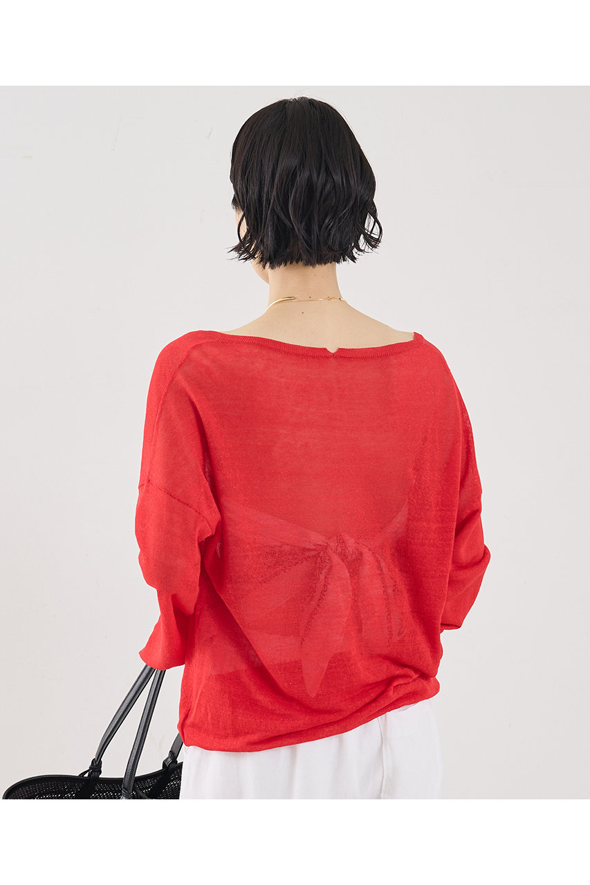 ザ ストア バイシー/THE STORE by C'の【予約販売】【COCUCA】リネンVネックニット(レッド/6152720900130)