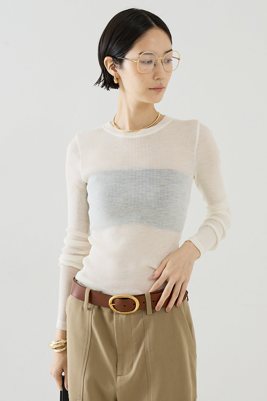 ザ ストア バイシー/THE STORE by C’の【予約販売】【COCUCA】ウールシフォンリブプルオーバー(オフホワイト/6153720600030)