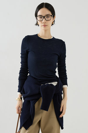 ザ ストア バイシー/THE STORE by C’の【予約販売】【COCUCA】ウールシフォンリブプルオーバー(110300/110301)