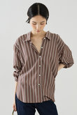 【COCUCA】ドロップストライプシャツ