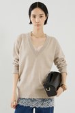 【COCUCA】エッセンシャルVネックニット