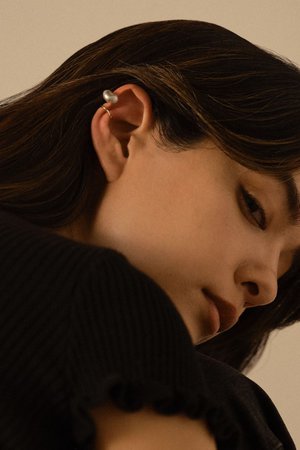 ENEY エネイ ケシパール K10YG チェーンピアス ブラック ENEY(エネイ)｜KESHI ケシパール K10YG チェーンピアス/ホワイト