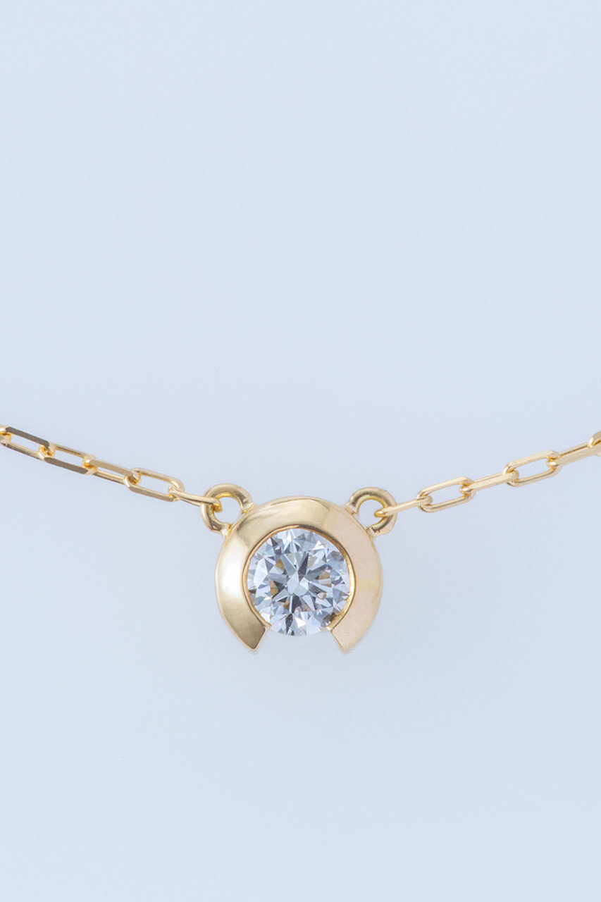 ENEY BEZEL K18YG 0.１７カラットネックレス (ゴールド, F) エネイ ELLE SHOP