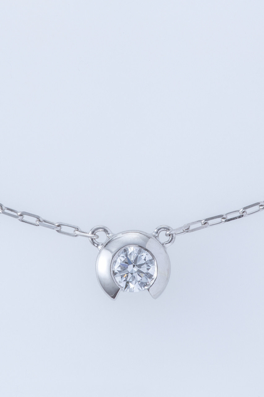 ENEY BEZEL PT900 0.17カラットネックレス (シルバー, F) エネイ ELLE SHOP ENEY BEZEL PT900 0.17カラットネックレス (シルバー, F) エネイ ELLE SHOP