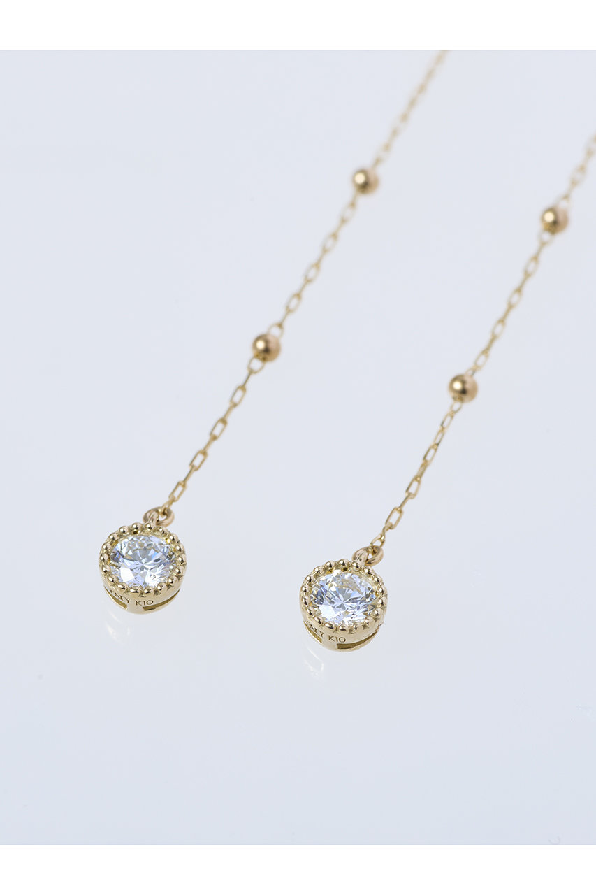 ENEY(エネイ)｜TSUTA K10ダイヤモンドチェーンピアス/イエローゴールド