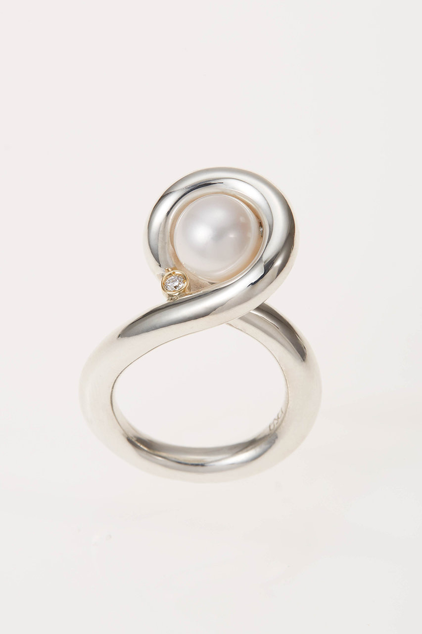 エネイ/ENEYのCONTOURS クロスパールダイアモンドリング(シルバー/011-71-2-13)