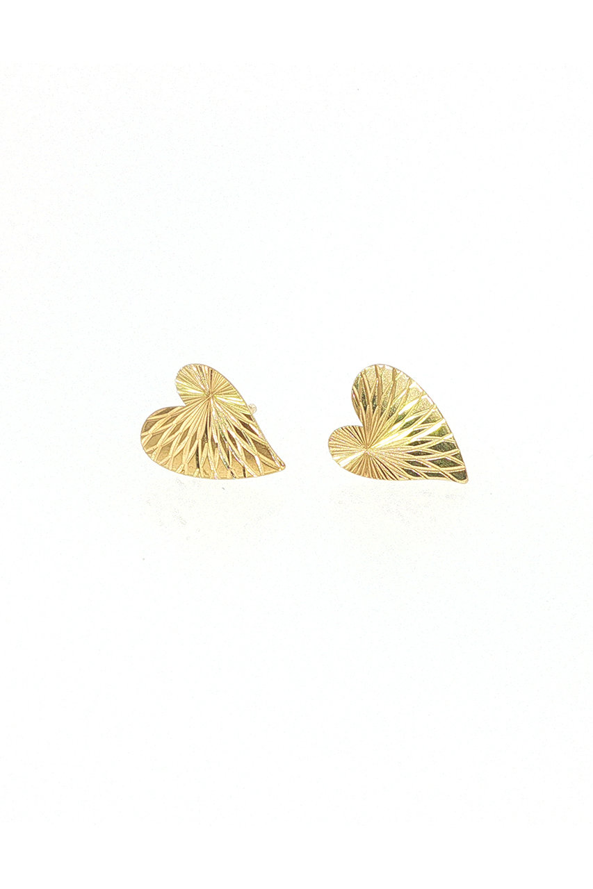 ENEY フェザーハートK18YGピアス (イエローゴールド, F) エネイ ELLE SHOP
