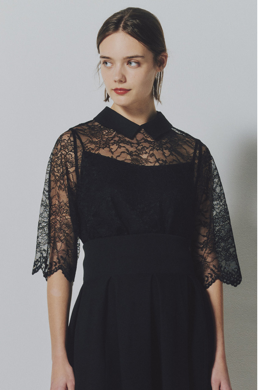【ROOM NO.8(ルームエイト) 】レースブラウス Room no.8(ルームエイト)｜【Room no.8 BLACK】COTTON コード レース
