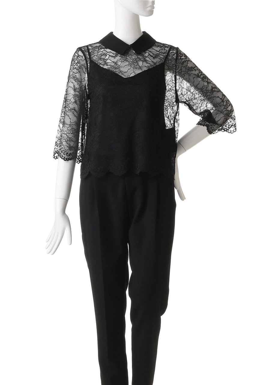 ☆Room no.8 ルームエイト レース ブラックブラウス ベルスリーブ ノーブル NOBLE ROOM NO.8/ルームエイト BLACK LEAVER LACE