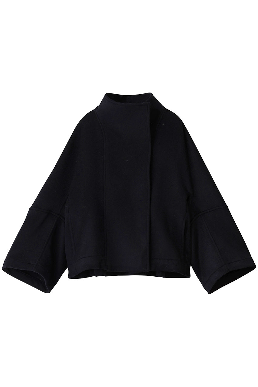 Room no.8 カシミヤ ハイネック ショート ドット コート (ネイビー, 1) ルームエイト ELLE SHOP Room no.8 カシミヤ ハイネック ショート ドット コート (ネイビー, 1) ルームエイト ELLE SHOP