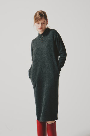 ルームエイト/Room no.8のWOOL パールボタン ポロ ドレス(110500/110503)