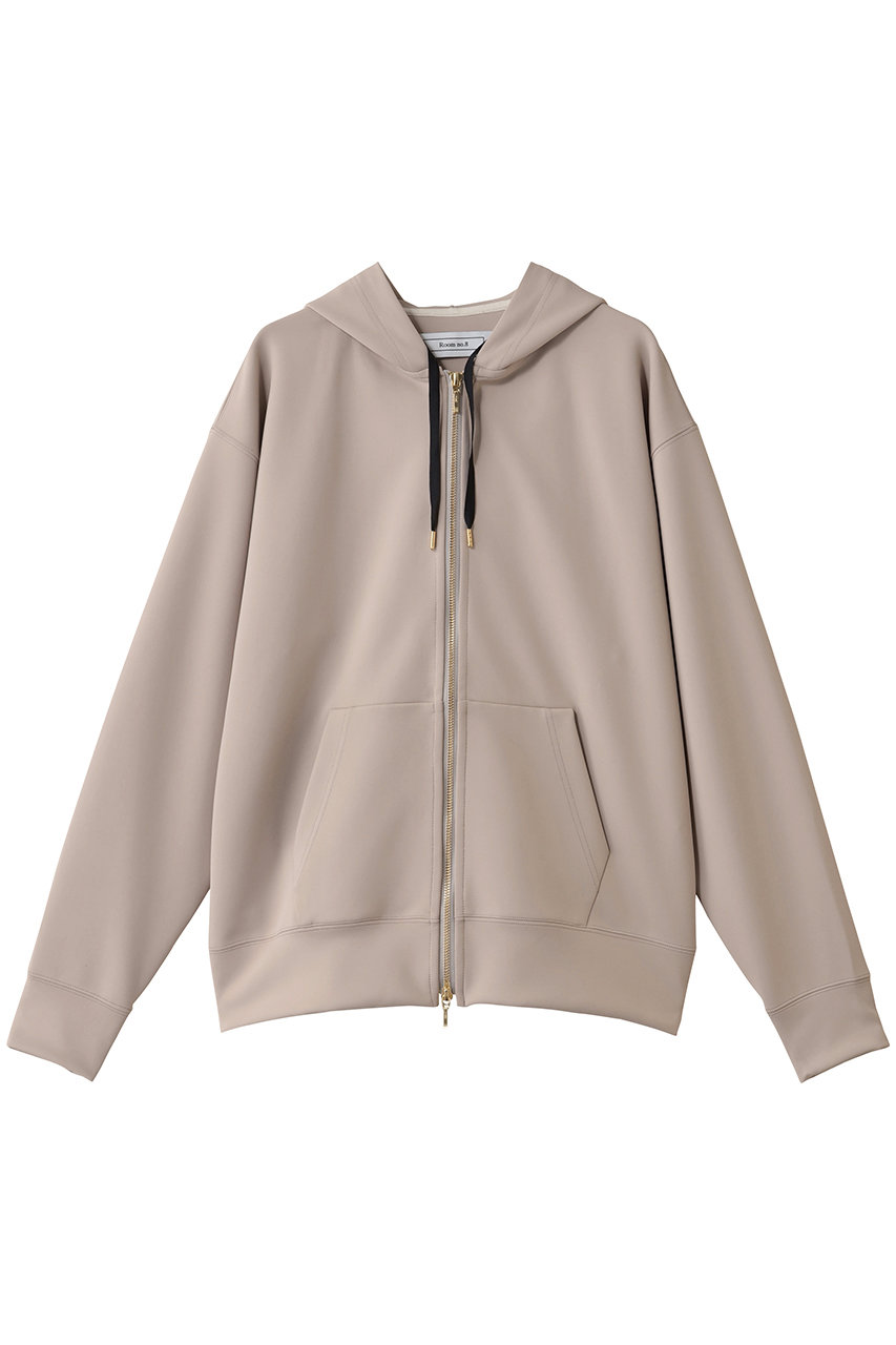 Room no.8 AIR ジャージー ジップ アップ フーデッド トップス (グレージュ, 1) ルームエイト ELLE SHOP Room no.8 AIR ジャージー ジップ アップ フーデッド トップス (グレージュ, 1) ルームエイト ELLE SHOP