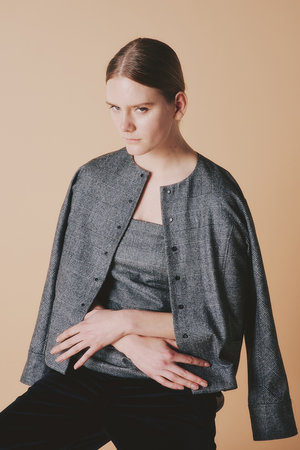 ルームエイト/Room no.8の【Room no.8 BLACK】ウールカシミヤ スナップ ブルゾン(110800/110802)