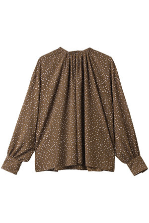 ルームエイト/Room no.8の【Room no.8 BLACK】AMUNZEN DOT ネックギャザー シャツ(110400/110403)