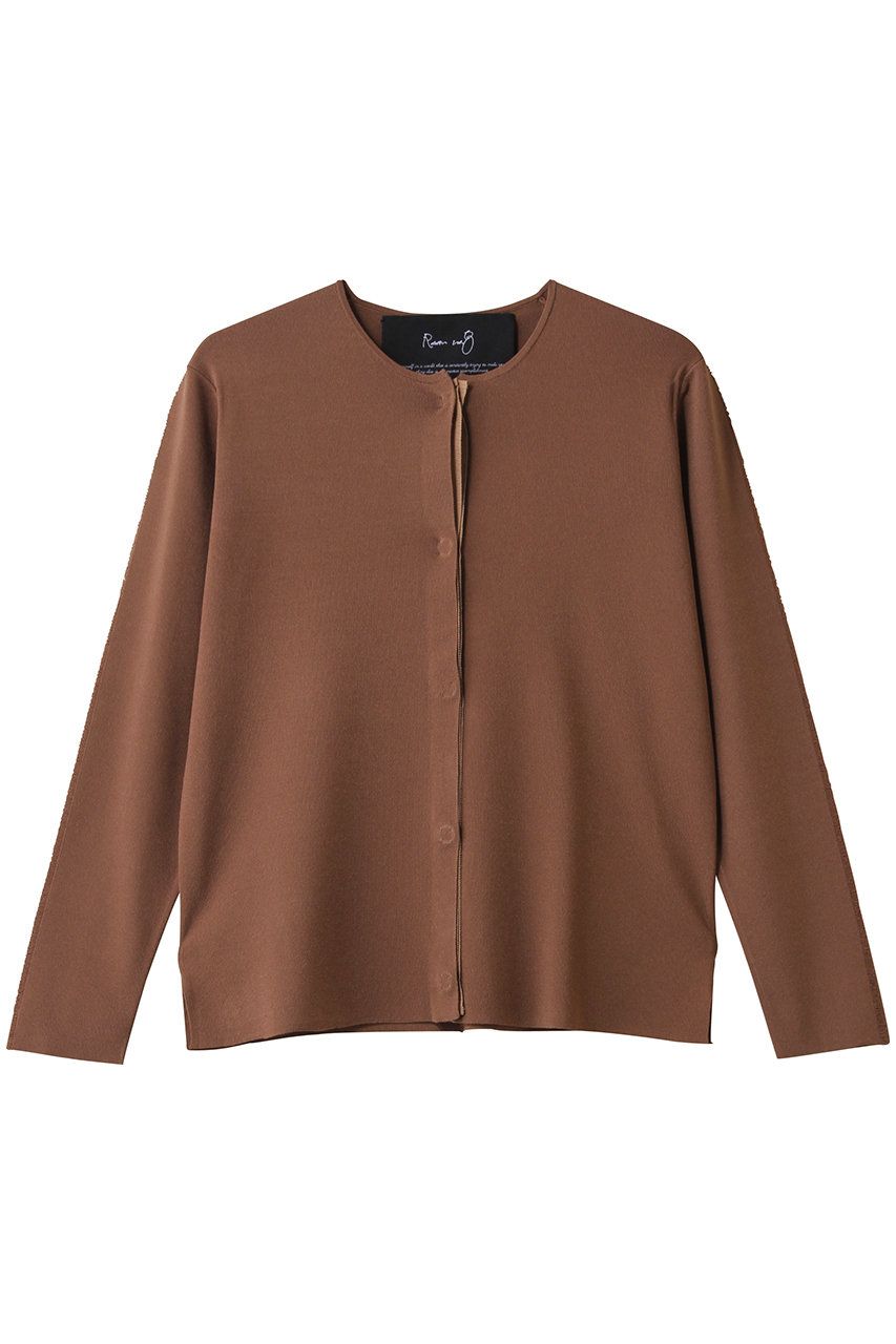 Room no.8 【Room no.8 BLACK】NEEDLE スナップ クルーネック カーディガン (ライトブラウン, F) ルームエイト ELLE SHOP Room no.8 【Room no.8 BLACK】NEEDLE スナップ クルーネック カーディガン (ライトブラウン, F) ルームエイト ELLE SHOP