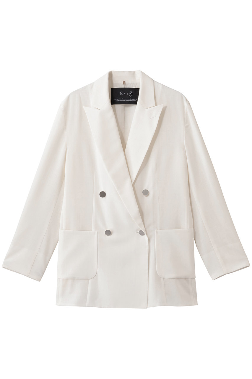 ルームエイト/Room no.8の【Room no.8 BLACK】SHEER TORO 4ボタン ブレスト ジャケット(ホワイト/BR8B-49-5501)