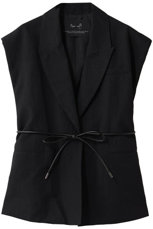 ルームエイト/Room no.8の【Room no.8 BLACK】LINEN ダブルブレスト ボリューム ジレ(110800/110806)