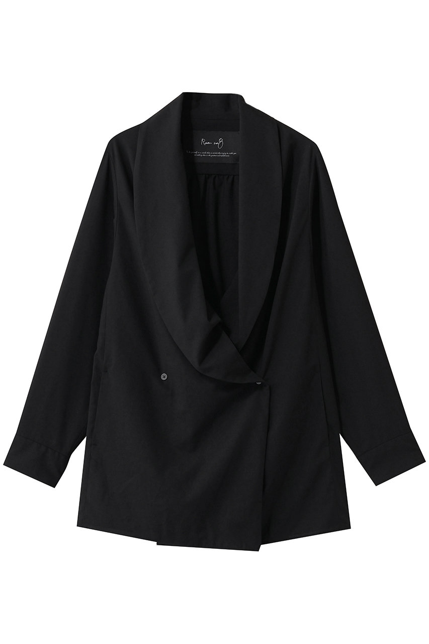 ルームエイト/Room no.8の【Room no.8 BLACK】TORO 2ボタン ドレープ シャツ ジャケット(ブラック/BYRS-002-69587)