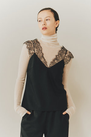 ルームエイト/Room no.8の【Room no.8 BLACK】VIN-SATIN  レース キャミ(110100/110101)