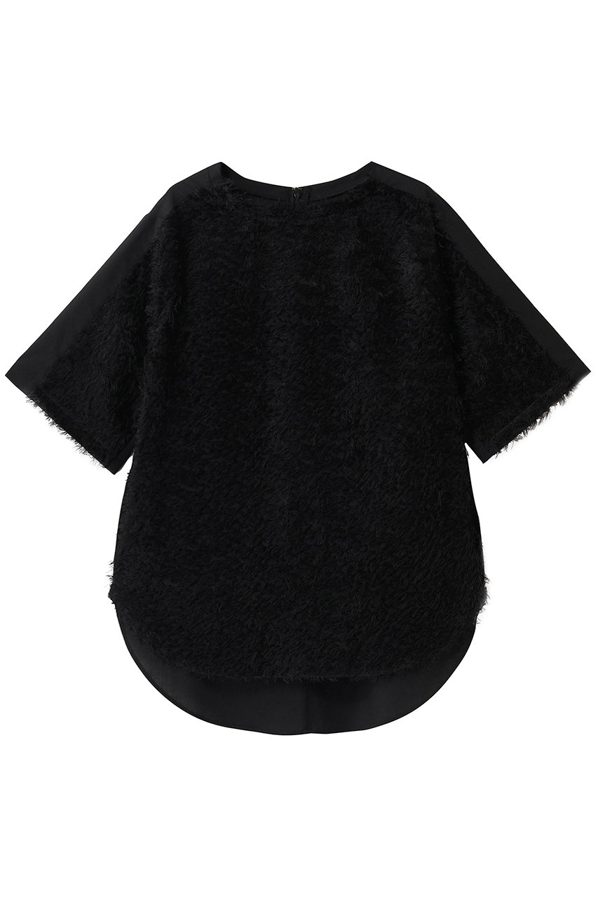 ルームエイト/Room no.8の【Room no.8 BLACK】シアー カットジャカード ハーフスリーブ トップス(ブラック/BR8S-56-7064)