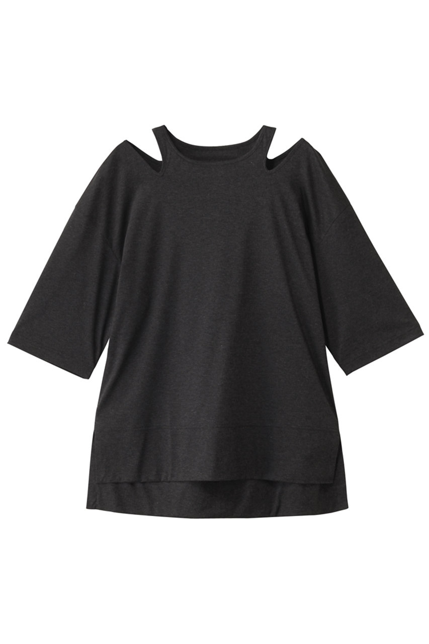 Room no.8 スムーズコットン ネックオープントップス (トップグレー, F) ルームエイト ELLE SHOP Room no.8 スムーズコットン ネックオープントップス (トップグレー, F) ルームエイト ELLE SHOP