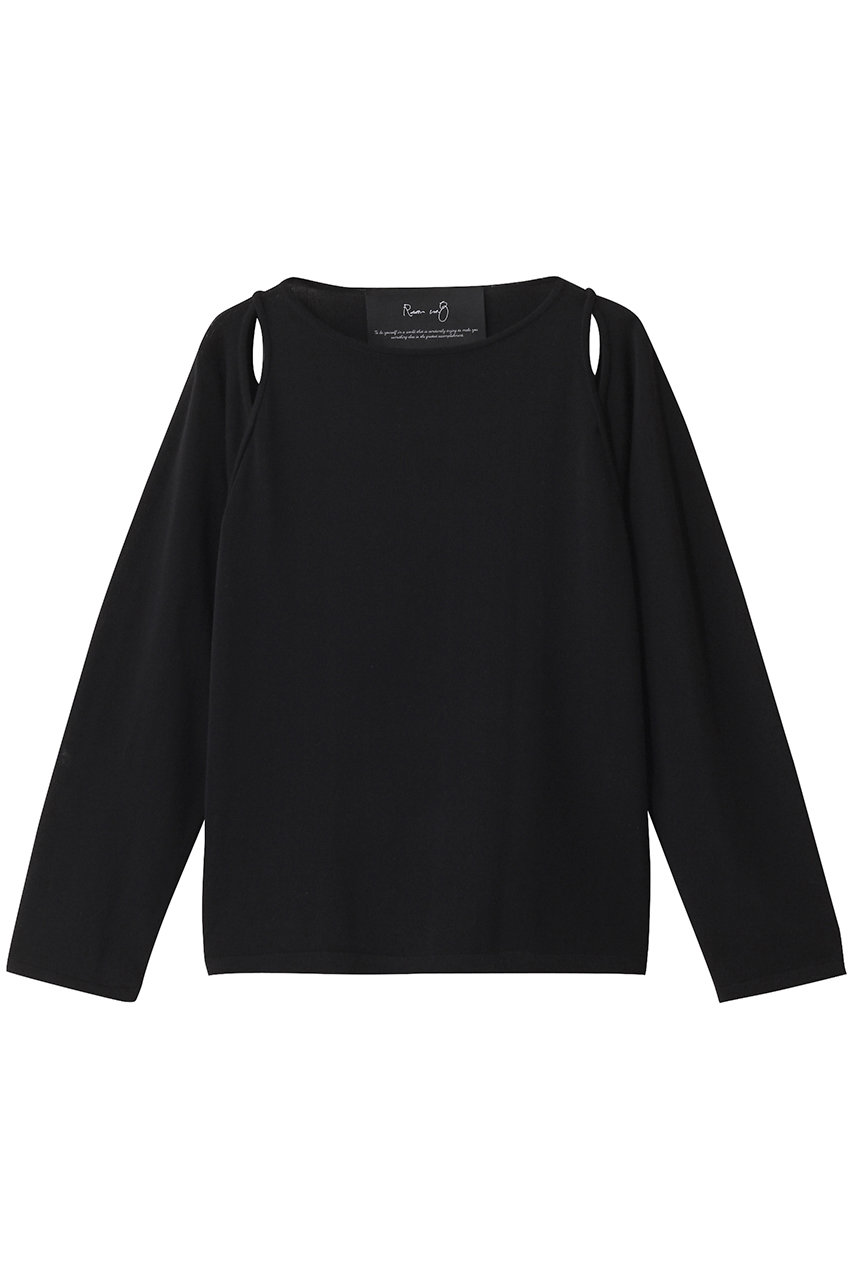Room no.8 【Room no.8 BLACK】コットンシアースリット ロングスリーブトップス (ブラック, F) ルームエイト ELLE SHOP Room no.8 【Room no.8 BLACK】コットンシアースリット ロングスリーブトップス (ブラック, F) ルームエイト ELLE SHOP