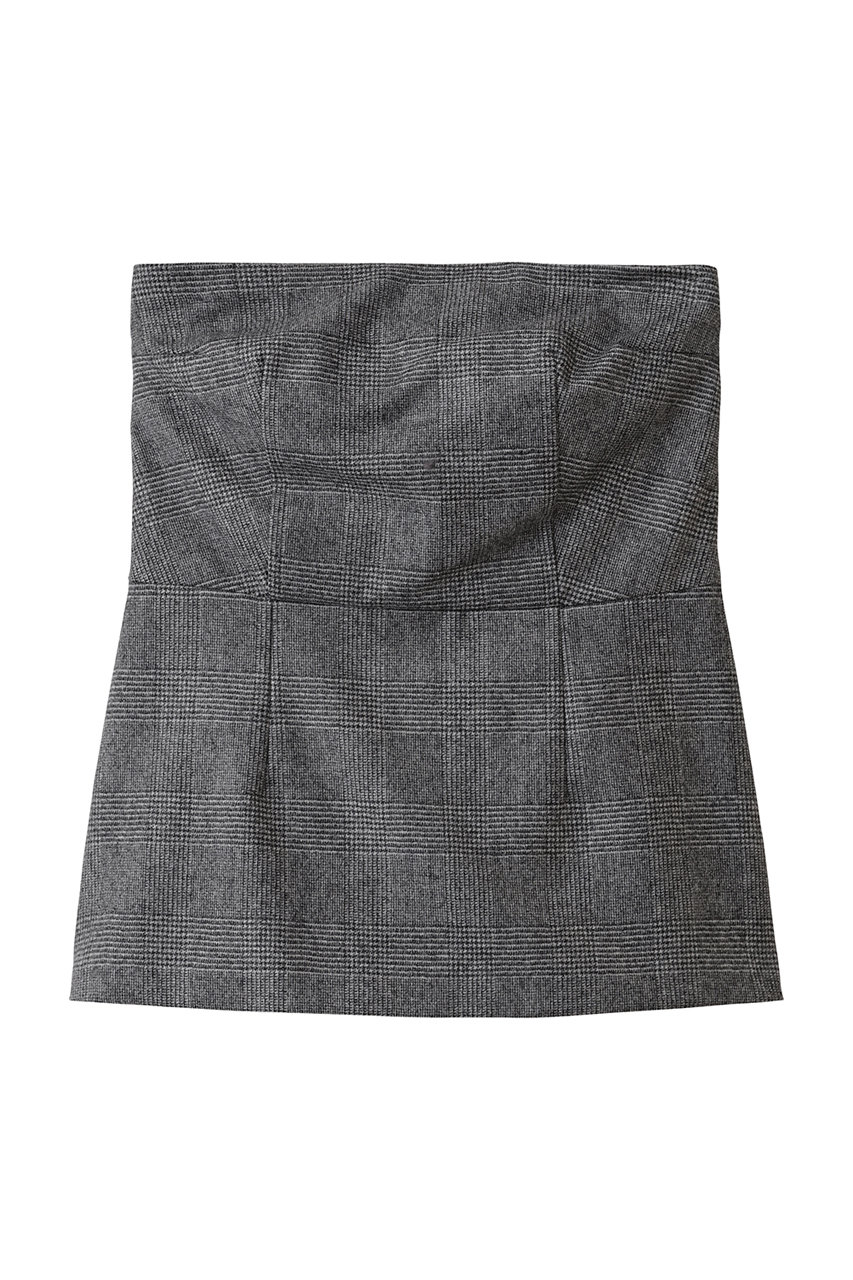 Room no.8 ウール キャッシュ ベア トップス (グレー/グレンチェック, 1) ルームエイト ELLE SHOP Room no.8 ウール キャッシュ ベア トップス (グレー/グレンチェック, 1) ルームエイト ELLE SHOP