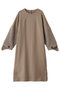 サテン ヴェネチアン ウール プードルスリーブ ドレス ルームエイト/Room no.8 ベージュ