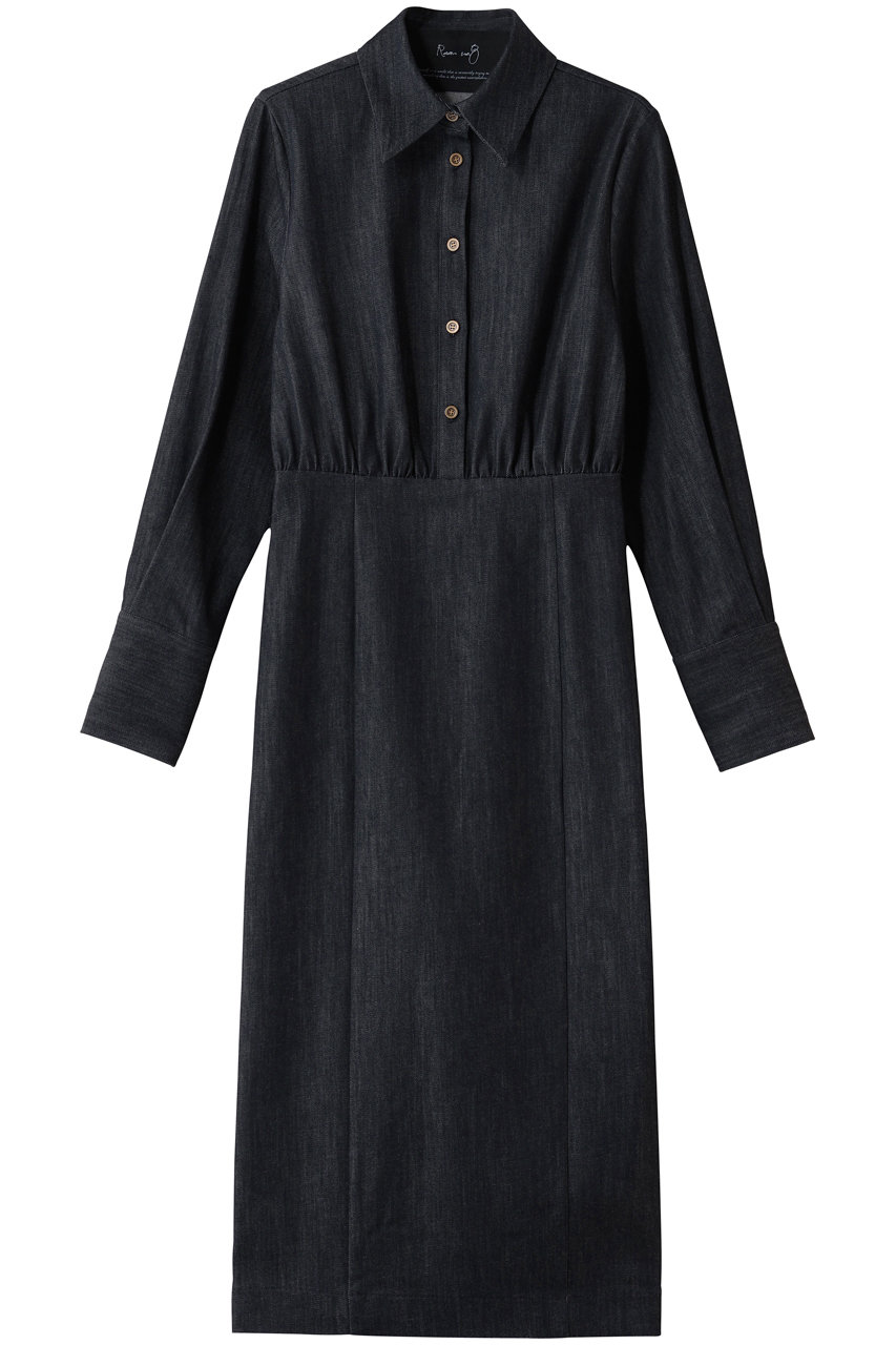 Room no.8 サテン デニム シャツ ドレス (インディゴブルー, 2) ルームエイト ELLE SHOP Room no.8 サテン デニム シャツ ドレス (インディゴブルー, 2) ルームエイト ELLE SHOP