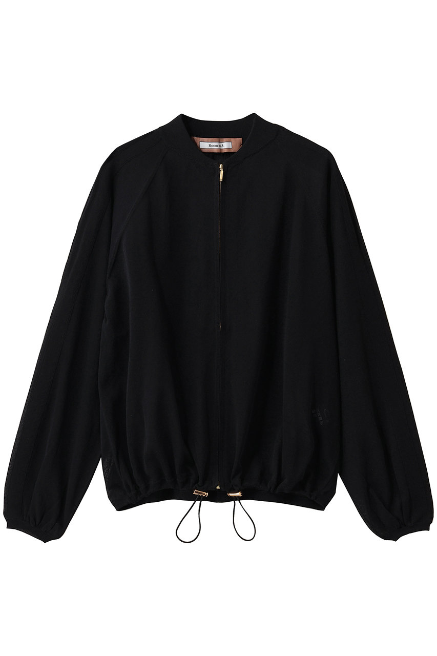 ルームエイト/Room no.8のCOTTON SHEER ZIP UP ブルゾン(ブラック/R8KN-257)